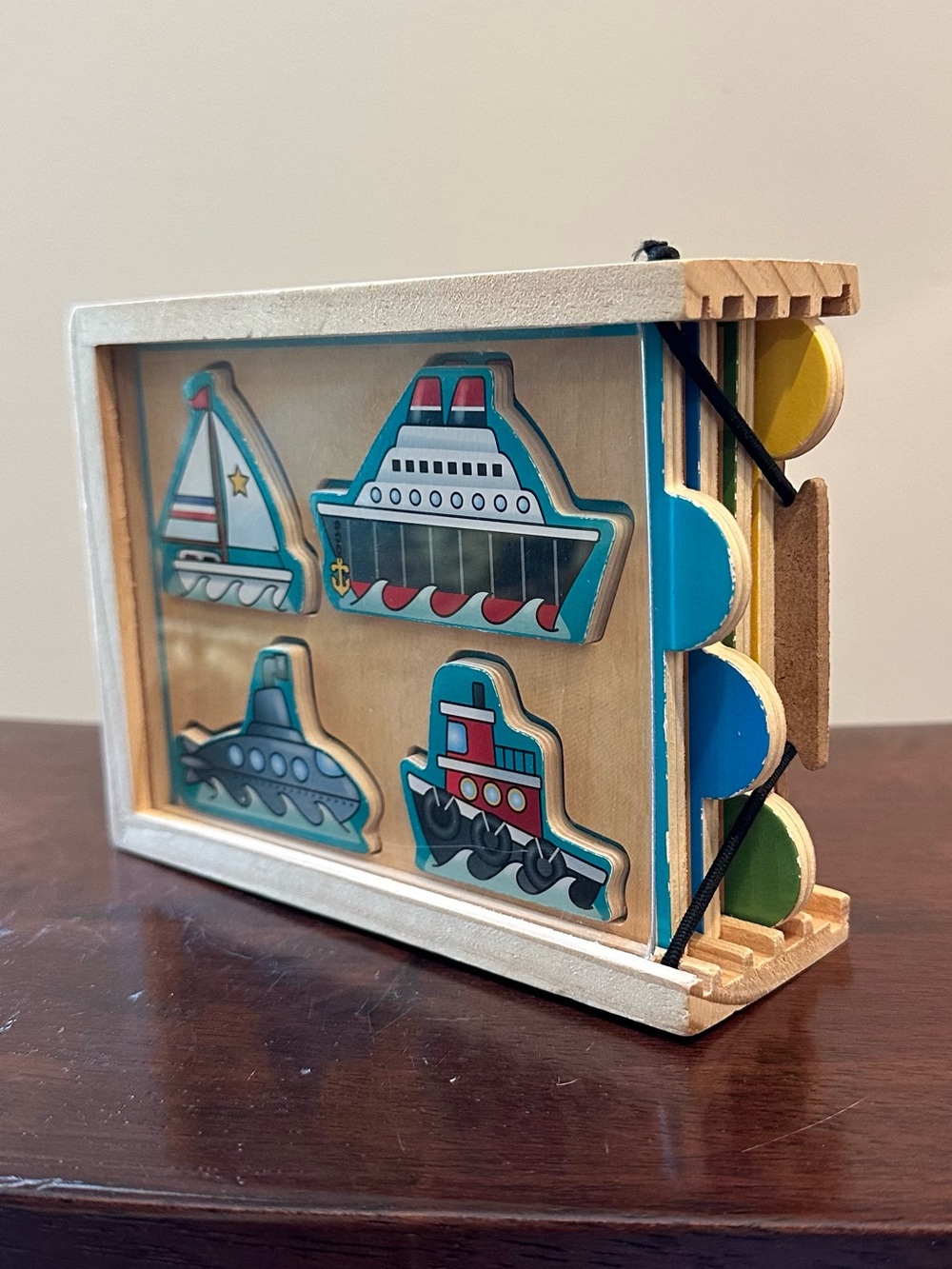 Melissa & Doug • wooden puzzle • set of 4 • in box • kids toy VEHICLES
